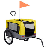 Yellow and Grey 2-in-1 Dog Bike Trailer and Stroller