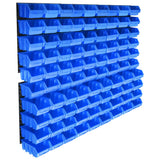 Storage Bins Kit with Wall Panels 96 pcs Blue