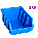 Kit de bacs de stockage avec panneaux muraux 96 pcs Bleu