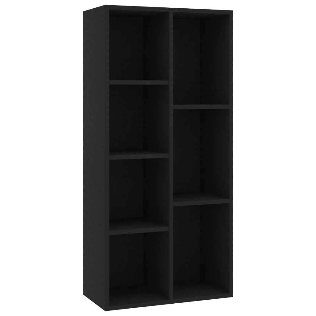 Bibliothèque Noir 50x25x106 cm Bois d'ingénierie