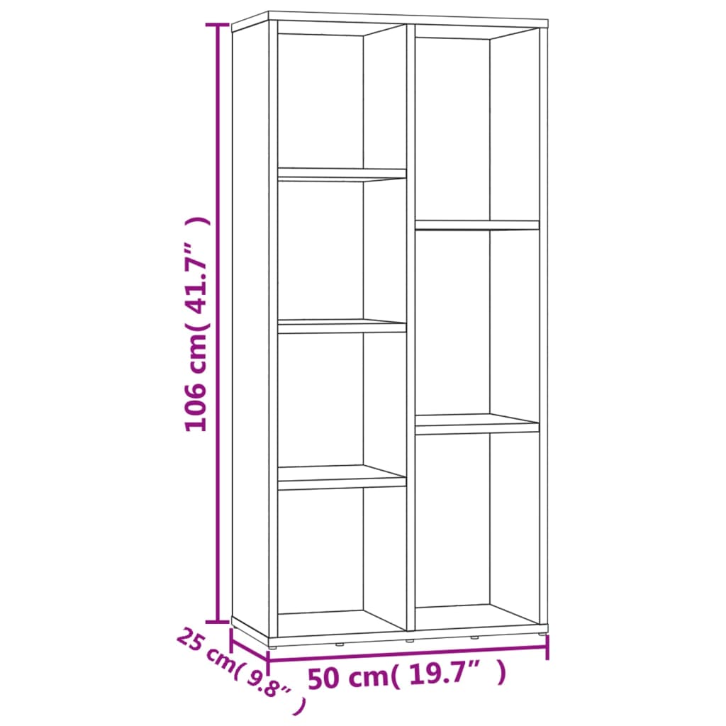 Bibliothèque Chêne Sonoma 50x25x106 cm Bois d’ingénierie