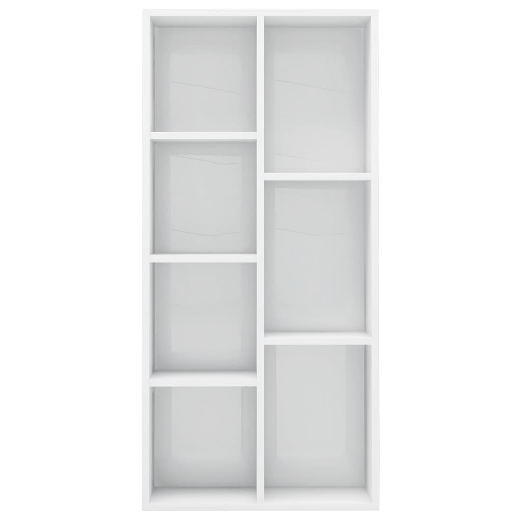 Bookcase Glossy white 50x25x106 cm Engineered wood