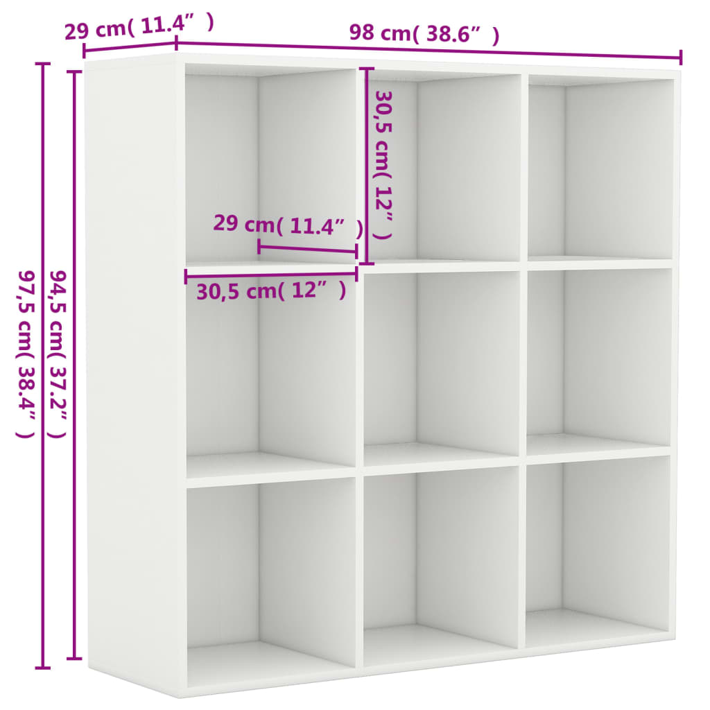 Bibliothèque blanc 98x29x97,5 cm bois d'ingénierie