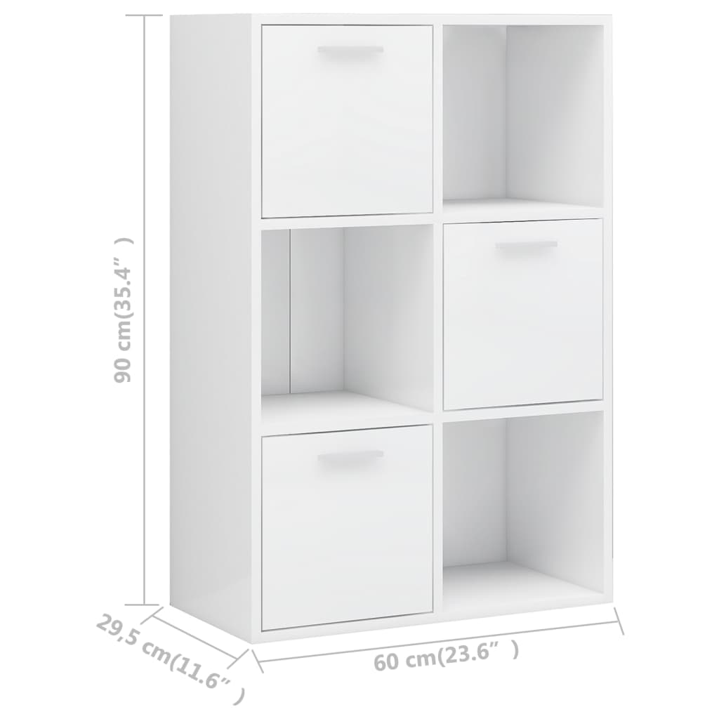 Armoire de rangement Blanc brillant Bois d’ingénierie