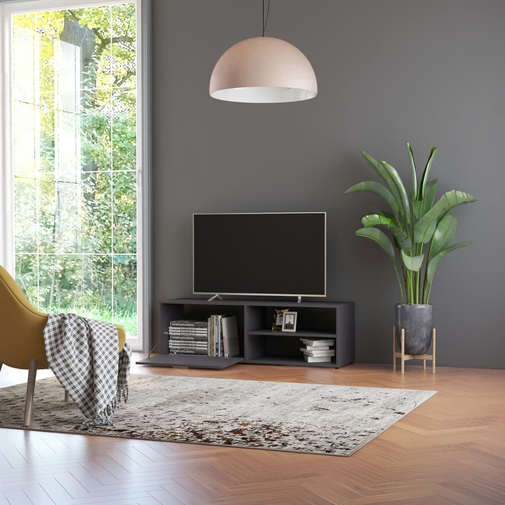 Meuble TV Gris 120x34x37 cm Bois d’ingénierie