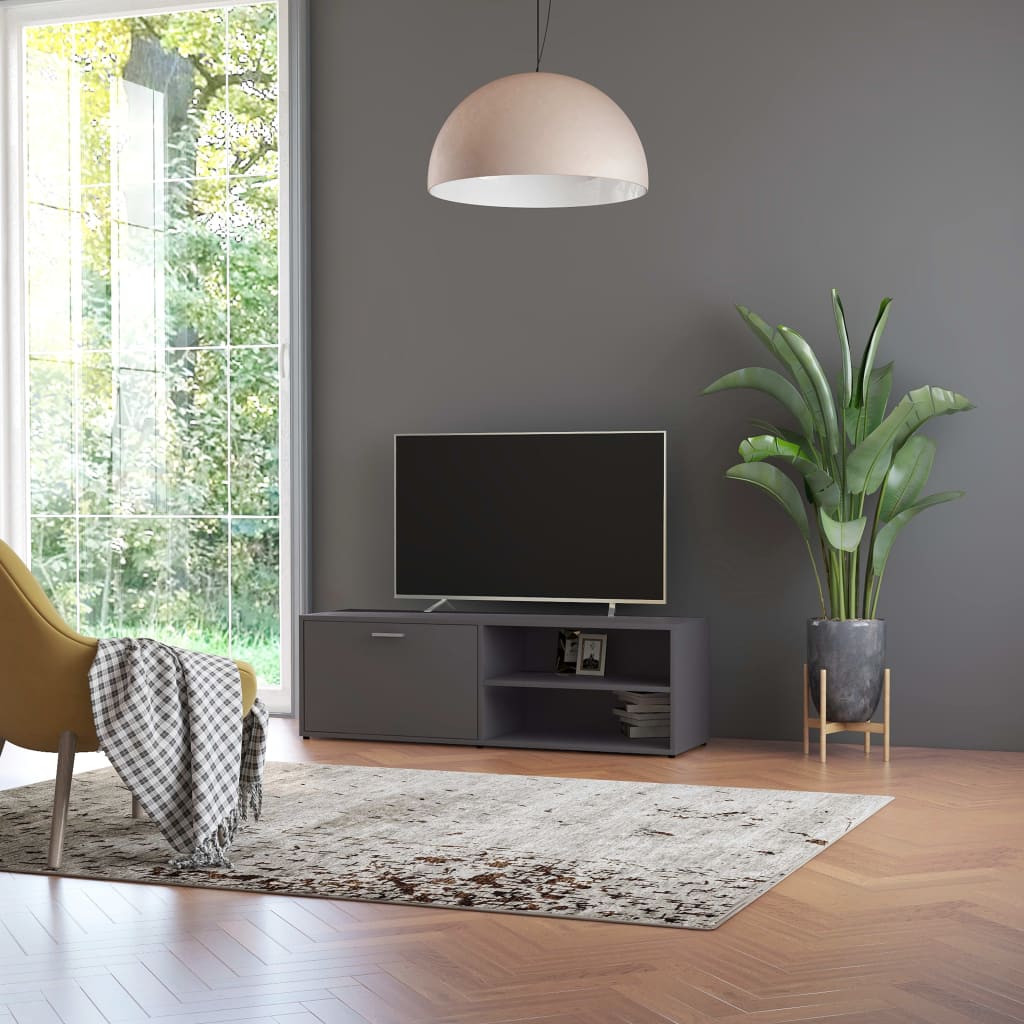 Meuble TV Gris 120x34x37 cm Bois d’ingénierie