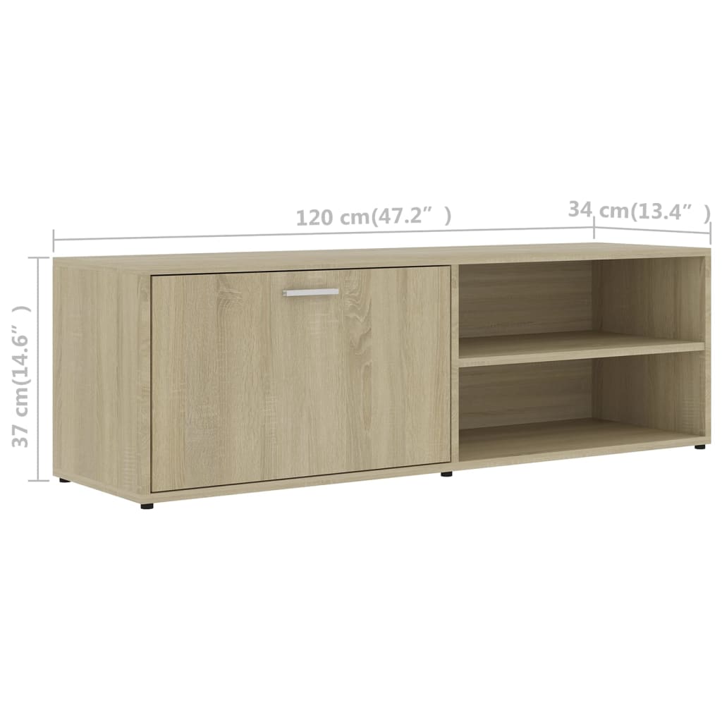 Meuble TV Chêne sonoma 120x34x37 cm Bois d’ingénierie