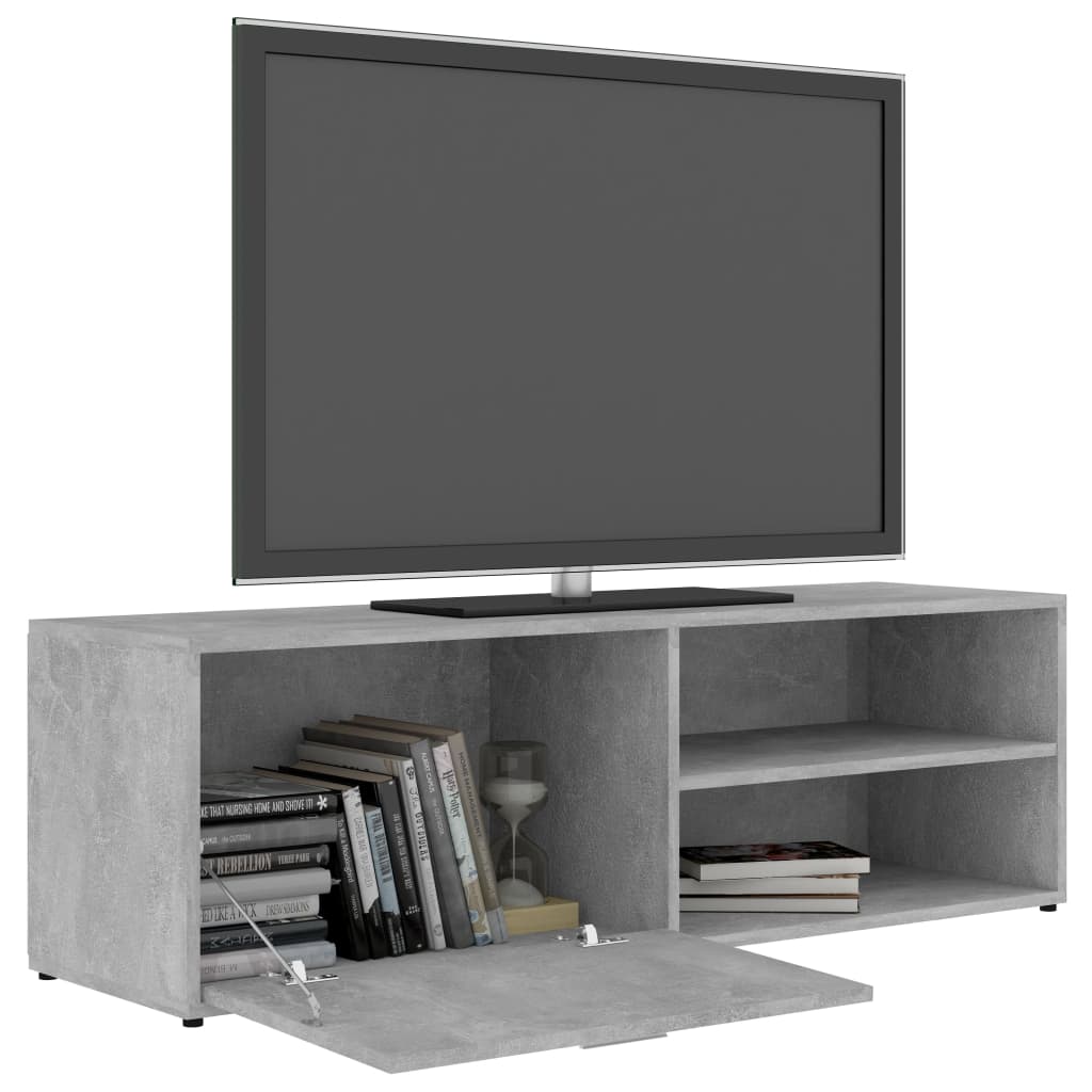 Meuble TV Gris béton 120x34x37 cm Bois d’ingénierie