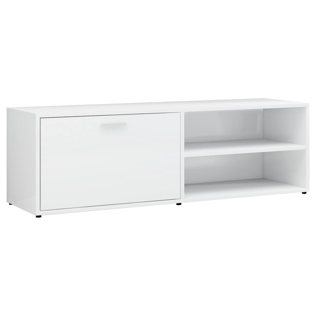 Meuble TV Blanc brillant 120x34x37 cm Bois d’ingénierie