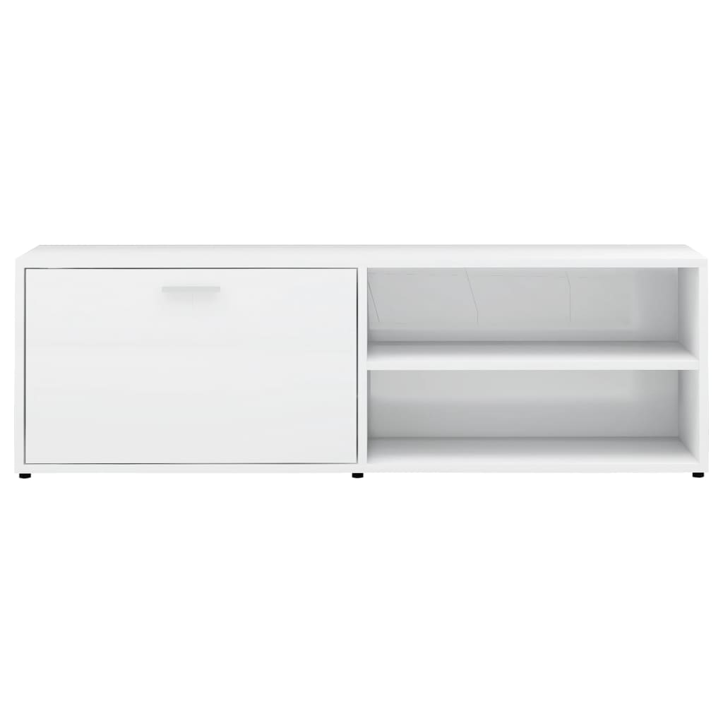 Meuble TV Blanc brillant 120x34x37 cm Bois d’ingénierie