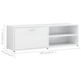 Meuble TV Blanc brillant 120x34x37 cm Bois d’ingénierie