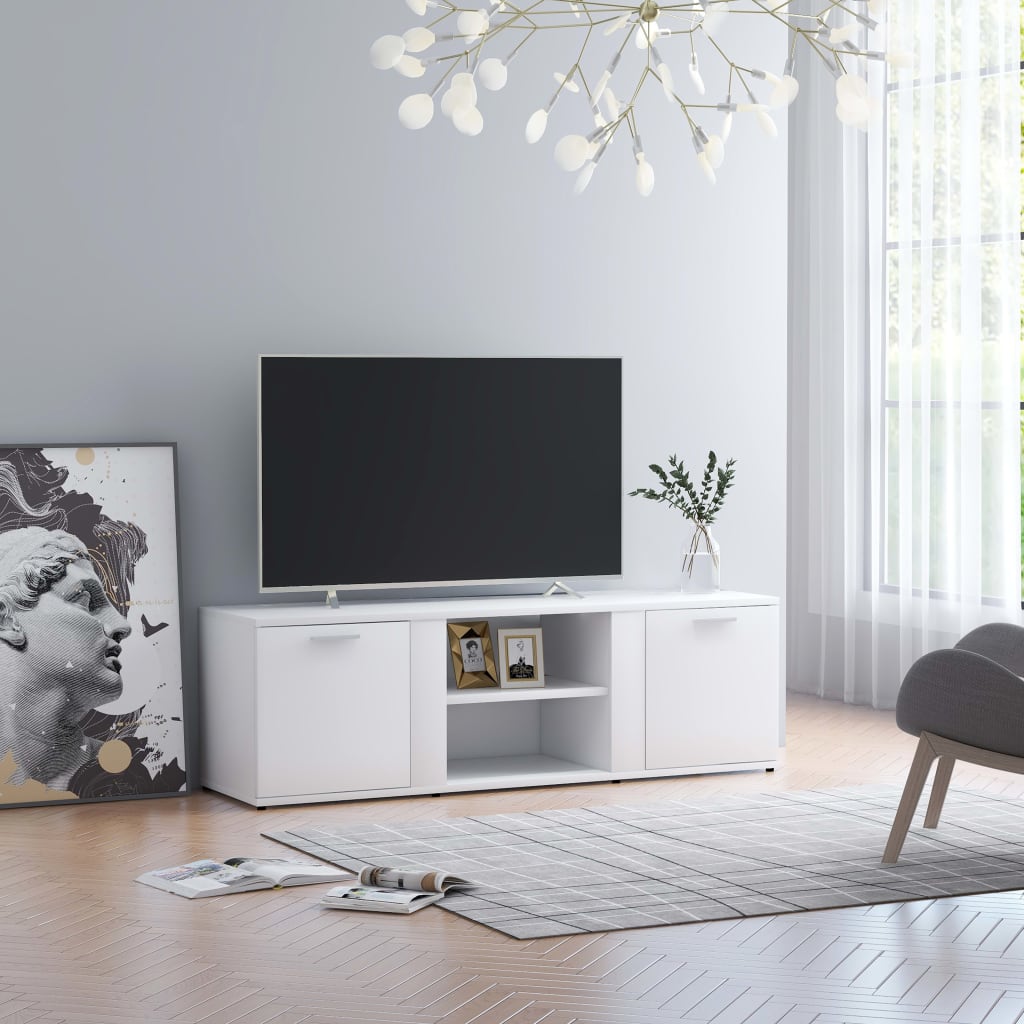 Meuble TV Blanc 120x34x37 cm Bois d'ingénierie