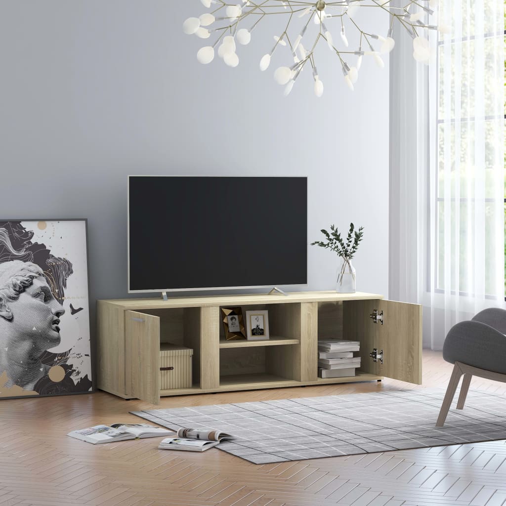 Meuble TV Chêne sonoma 120x34x37 cm Bois d’ingénierie