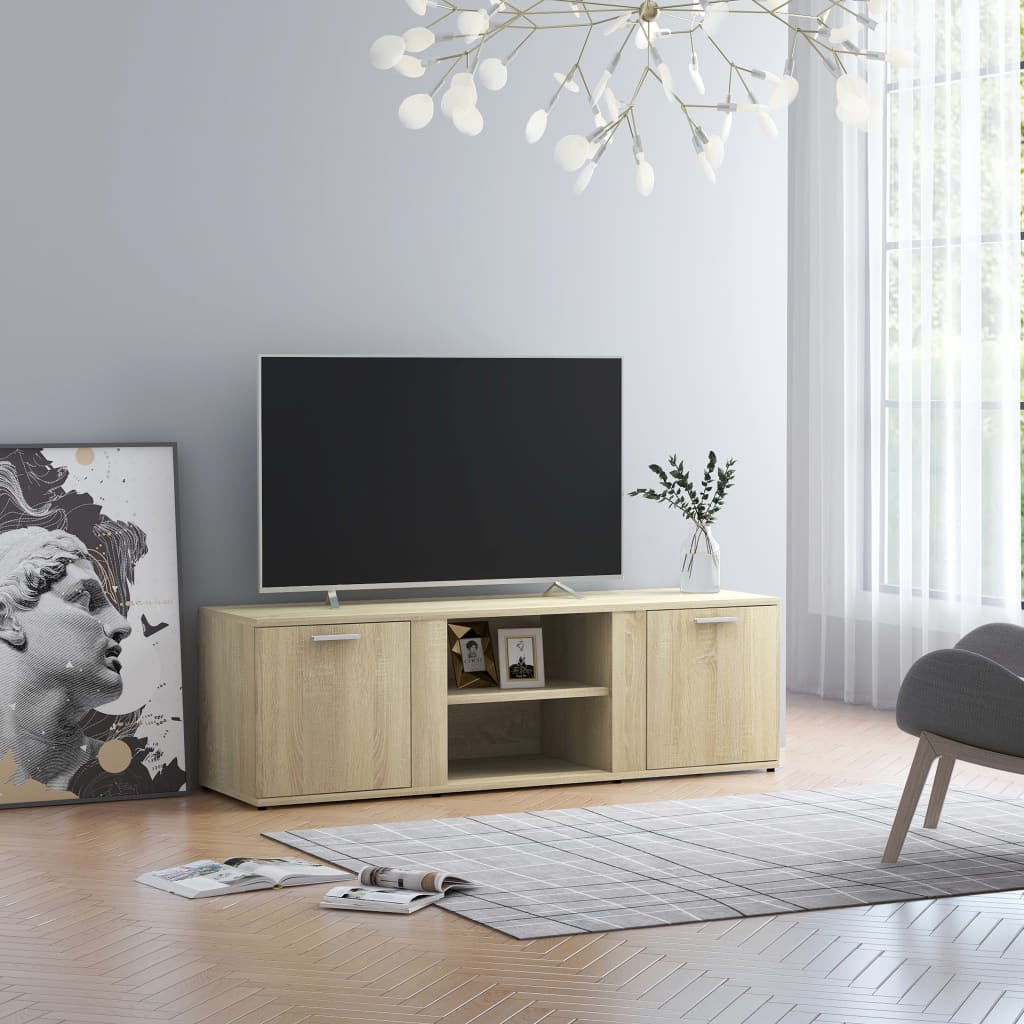 Meuble TV Chêne sonoma 120x34x37 cm Bois d’ingénierie