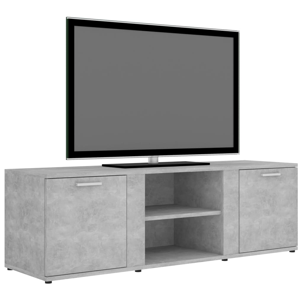 Meuble TV Gris béton 120x34x37 cm Bois d’ingénierie