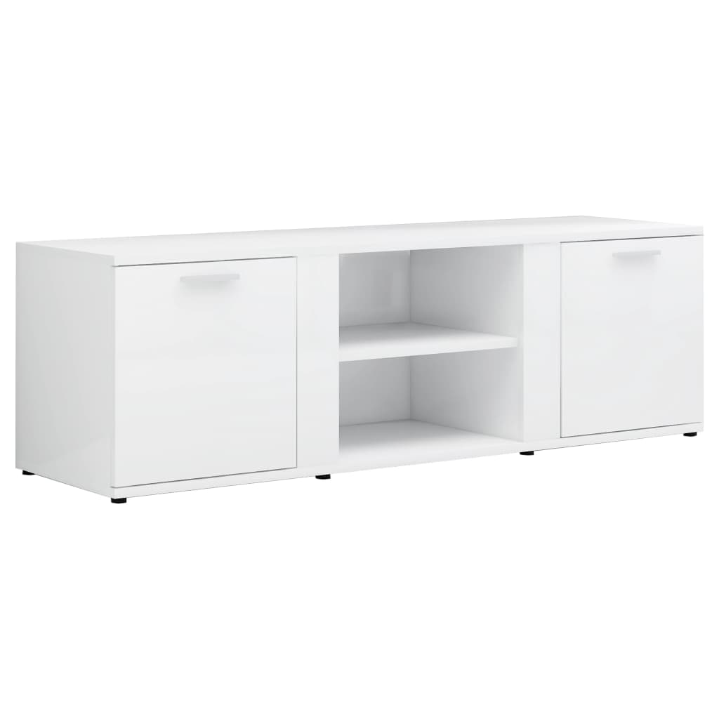 Meuble TV Blanc brillant 120x34x37 cm Bois d’ingénierie