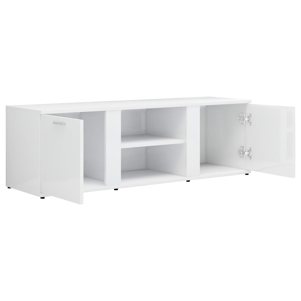 Meuble TV Blanc brillant 120x34x37 cm Bois d’ingénierie