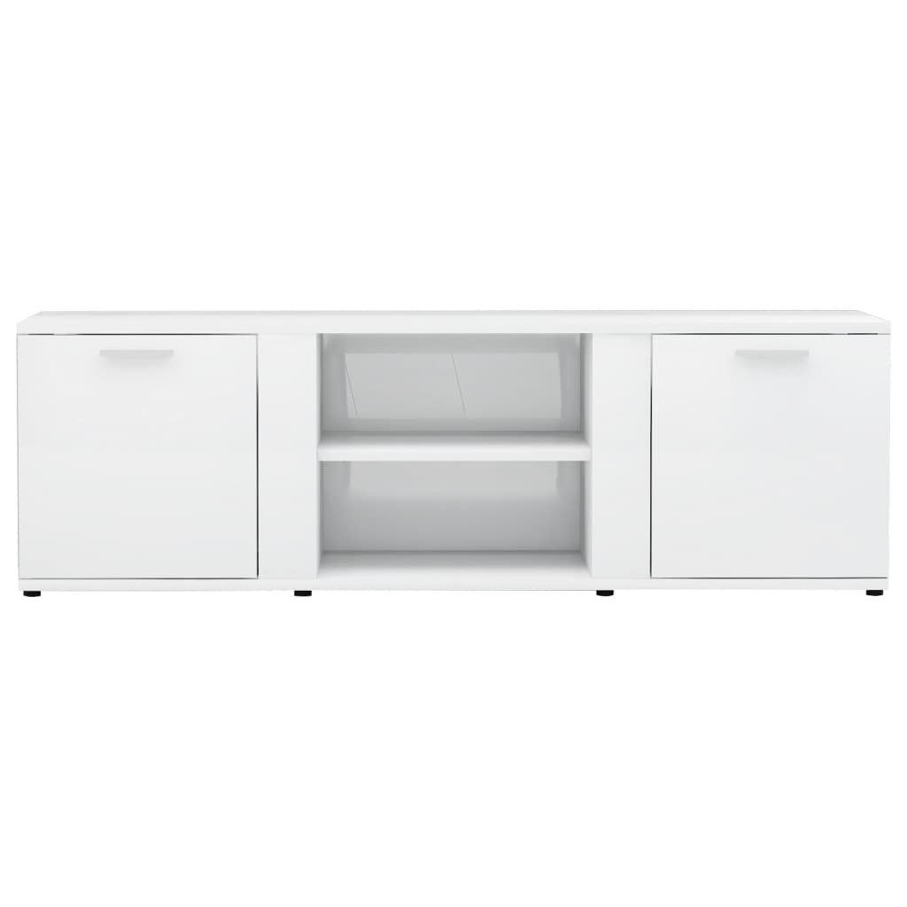 Meuble TV Blanc brillant 120x34x37 cm Bois d’ingénierie