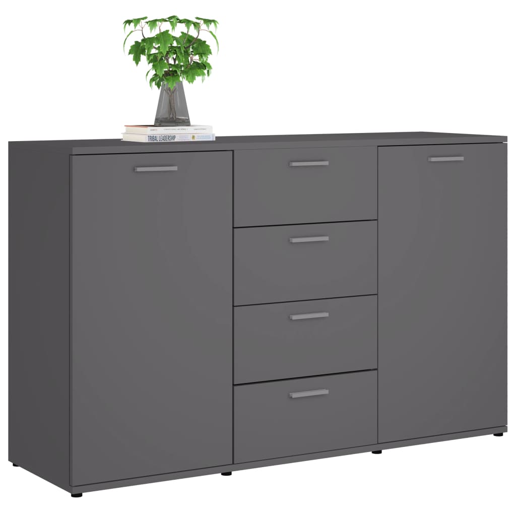 Grey Sideboard 120x35.5x75 cm Engineered Wood