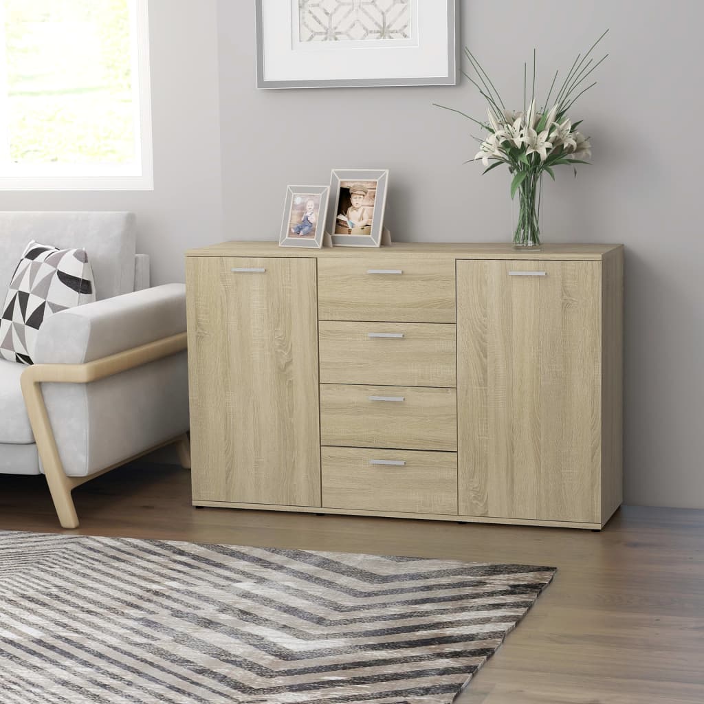 Sideboard Sonoma oak 120x35.5x75 cm Engineered wood