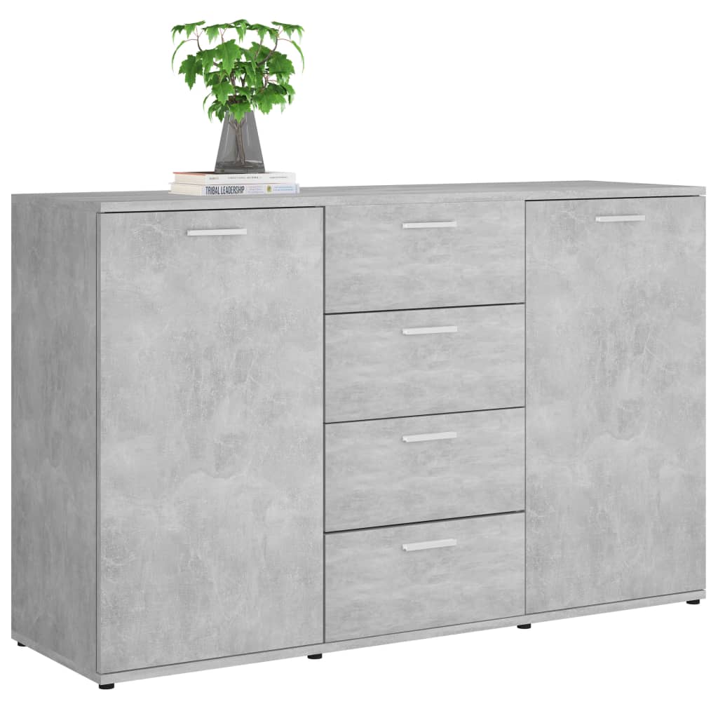 Buffet Gris béton 120x35,5x75 cm Bois d'ingénierie