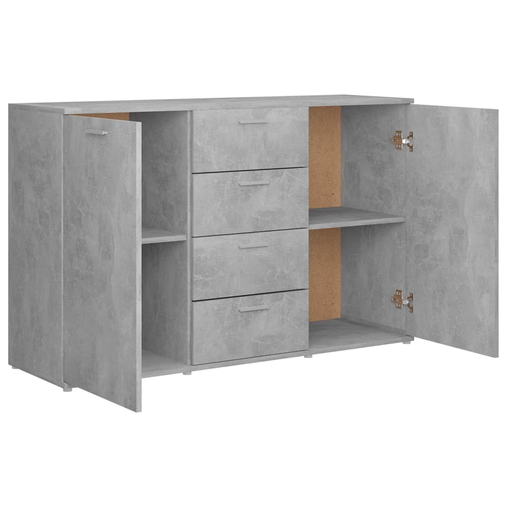 Buffet Gris béton 120x35,5x75 cm Bois d'ingénierie