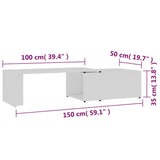 Coffee table White 150x50x35 cm Engineered wood