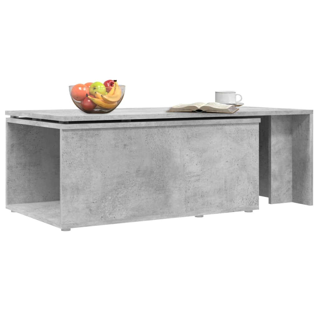 Table basse gris béton 150x50x35 cm bois d'ingénierie