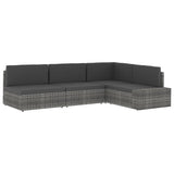 Sectional corner sofa left armrest Resin wicker Brown