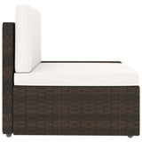 Sectional corner sofa left armrest Resin wicker Brown