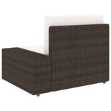 Sectional corner sofa left armrest Resin wicker Brown