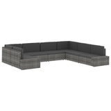 Sectional corner sofa left armrest Resin wicker Brown