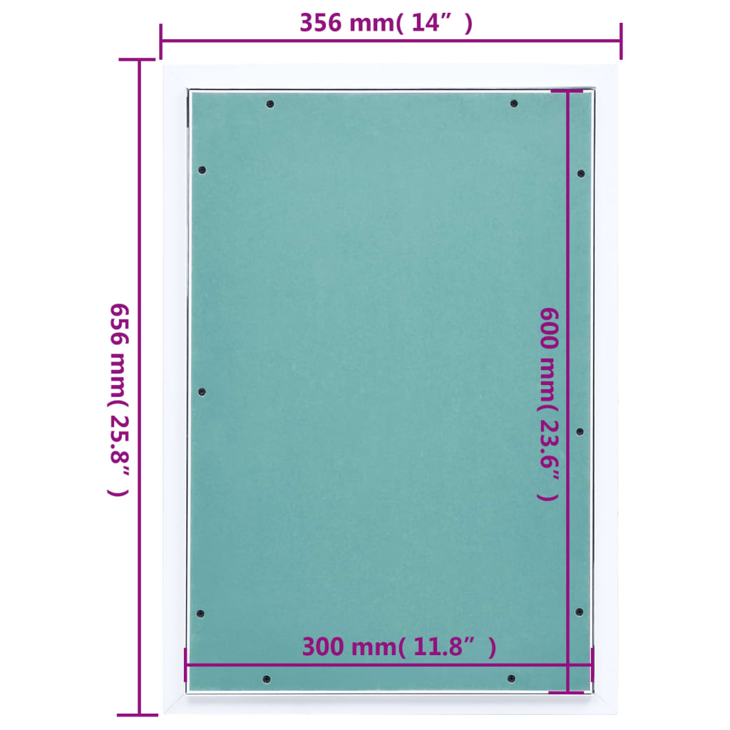 Panneau d'accès Cadre en aluminium plaque de plâtre 300x600 mm