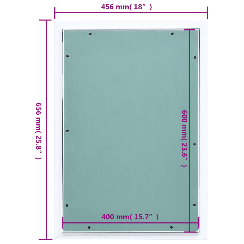 Panneau d'accès Cadre en aluminium plaque de plâtre 400x600 mm