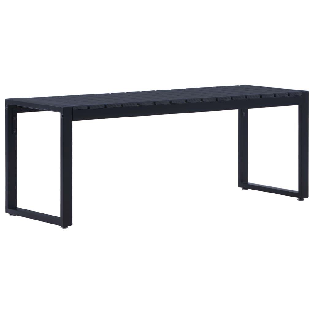 Banc de jardin 120,5 cm Panneau PS Noir