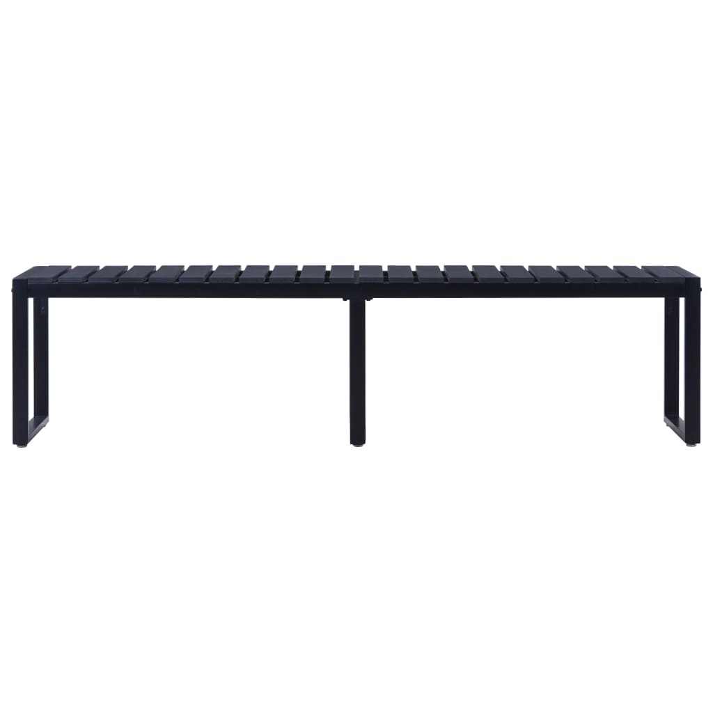 Banc de jardin 180 cm Panneau PS Noir