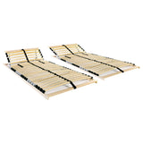 Sommiers à lattes sans matelas 2 pcs avec 28 lattes 90x200 cm