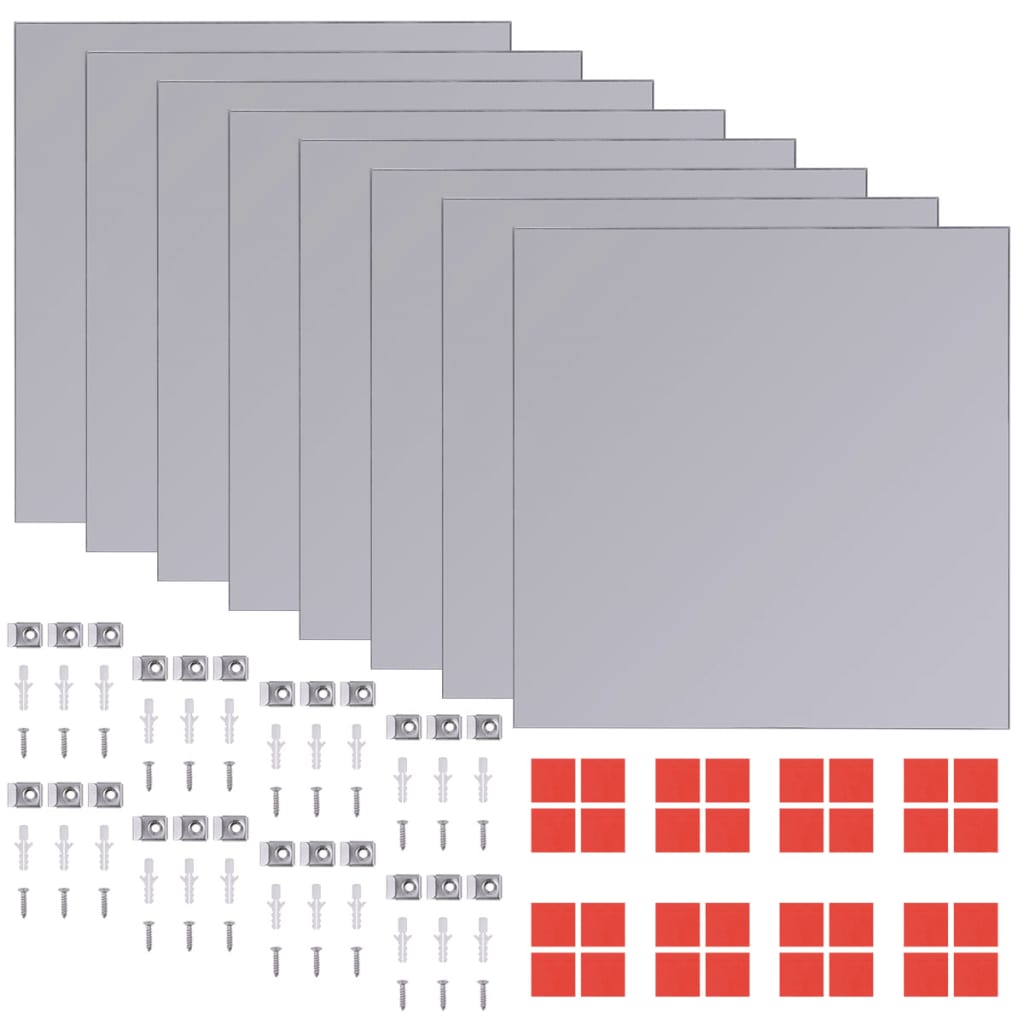Rahmenlose Spiegelfliesen 16 Stück 20,5 cm