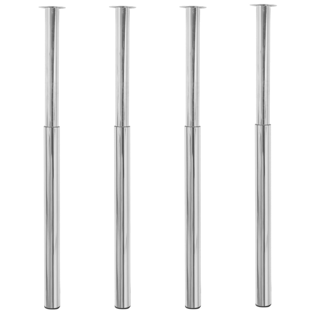 Pieds de table télescopiques 4 pcs Chrome 710 mm - 1100 mm