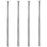 Pieds de table télescopiques 4 pcs Chrome 710 mm - 1100 mm