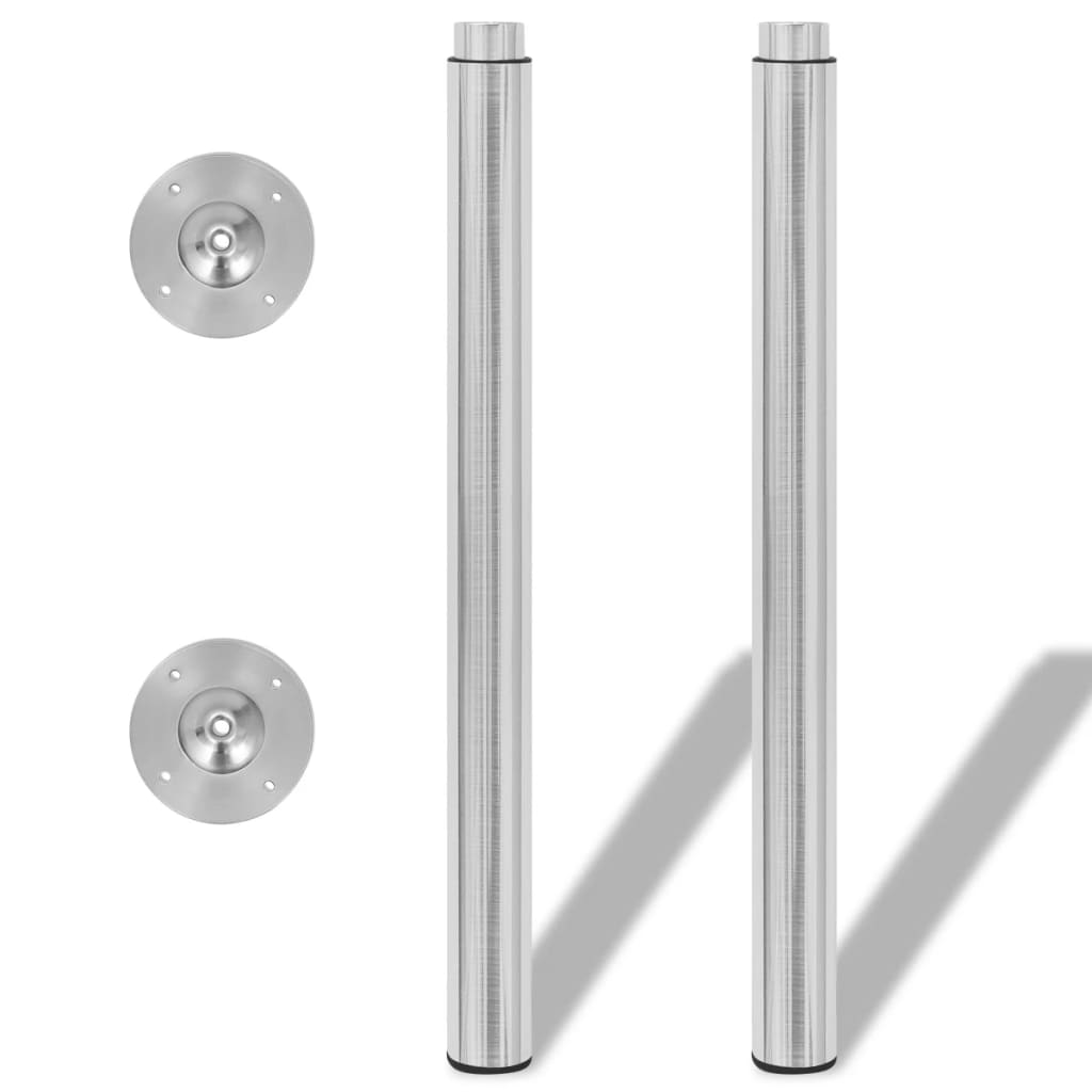 Pieds de table télescopiques 4 pcs Nickel brossé 710 mm-1100 mm