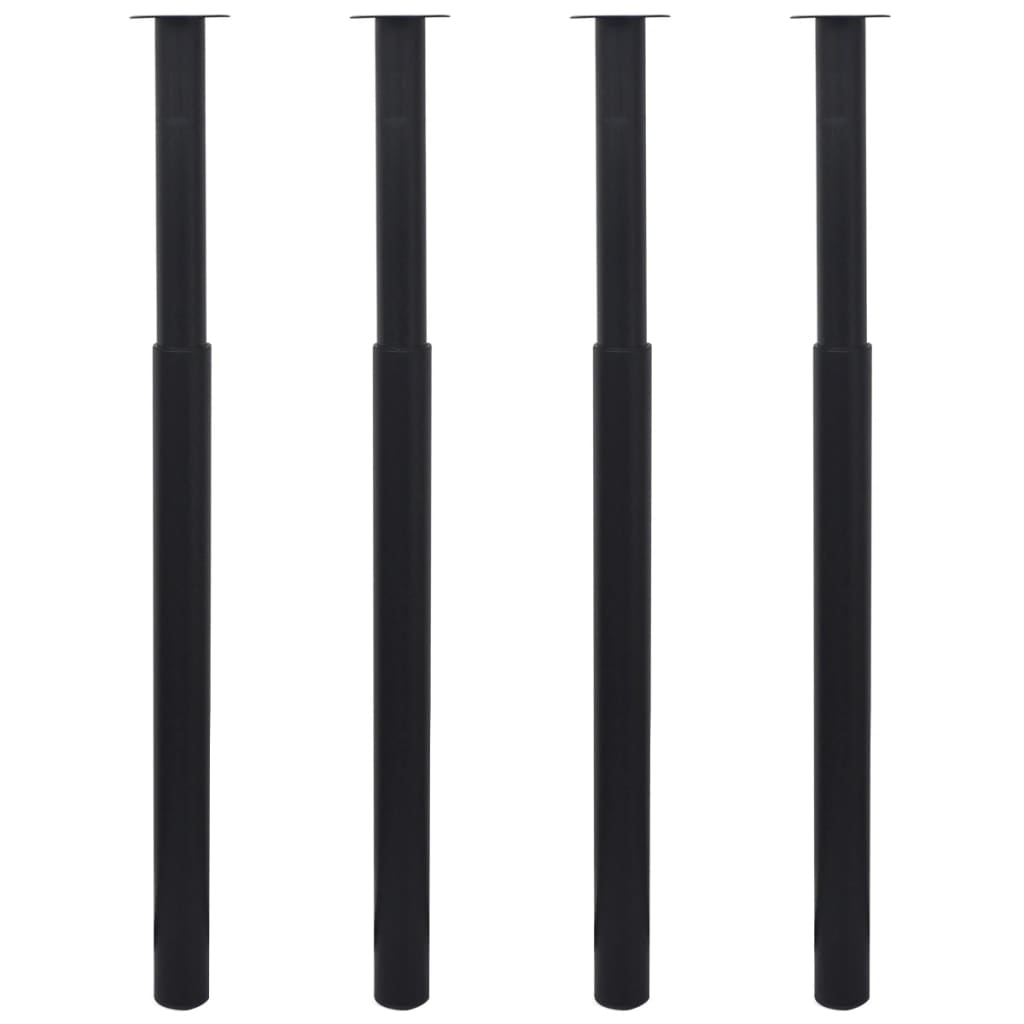 Pieds de table télescopiques 4 pcs Noir 710 mm - 1100 mm