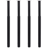 Pieds de table télescopiques 4 pcs Noir 710 mm - 1100 mm