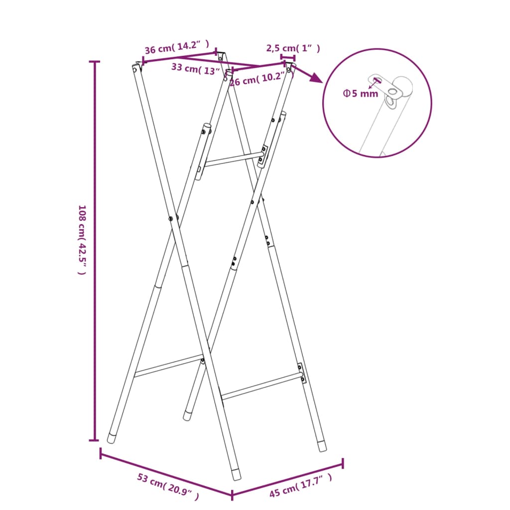 Pieds de table de bar pliables Argenté 45x53x108 cm