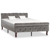 Cadre de lit sans matelas gris velours 120x200 cm