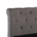 Cadre de lit sans matelas gris velours 120x200 cm