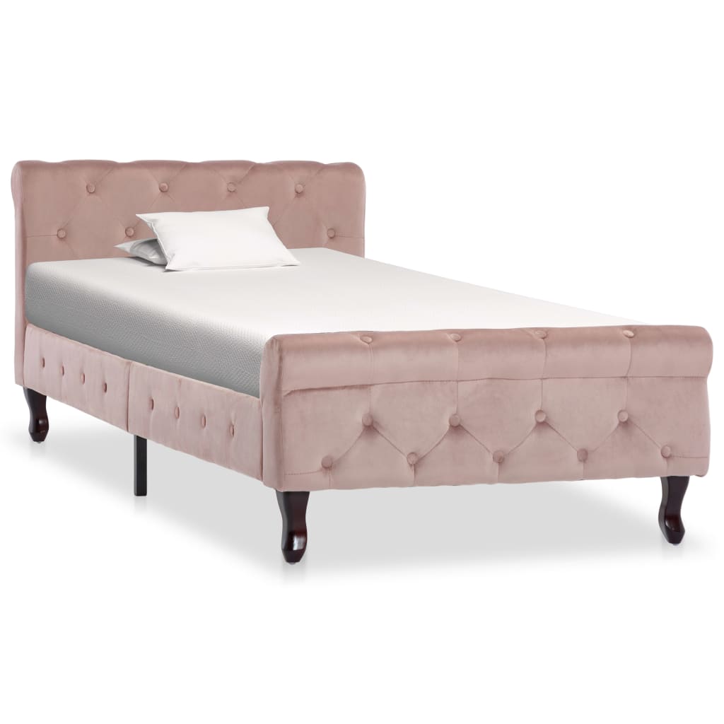 Cadre de lit sans matelas Rose Velours 90x200 cm