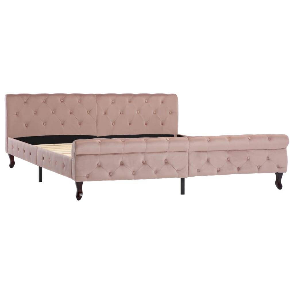 Cadre de lit sans matelas Rose Velours 180x200 cm