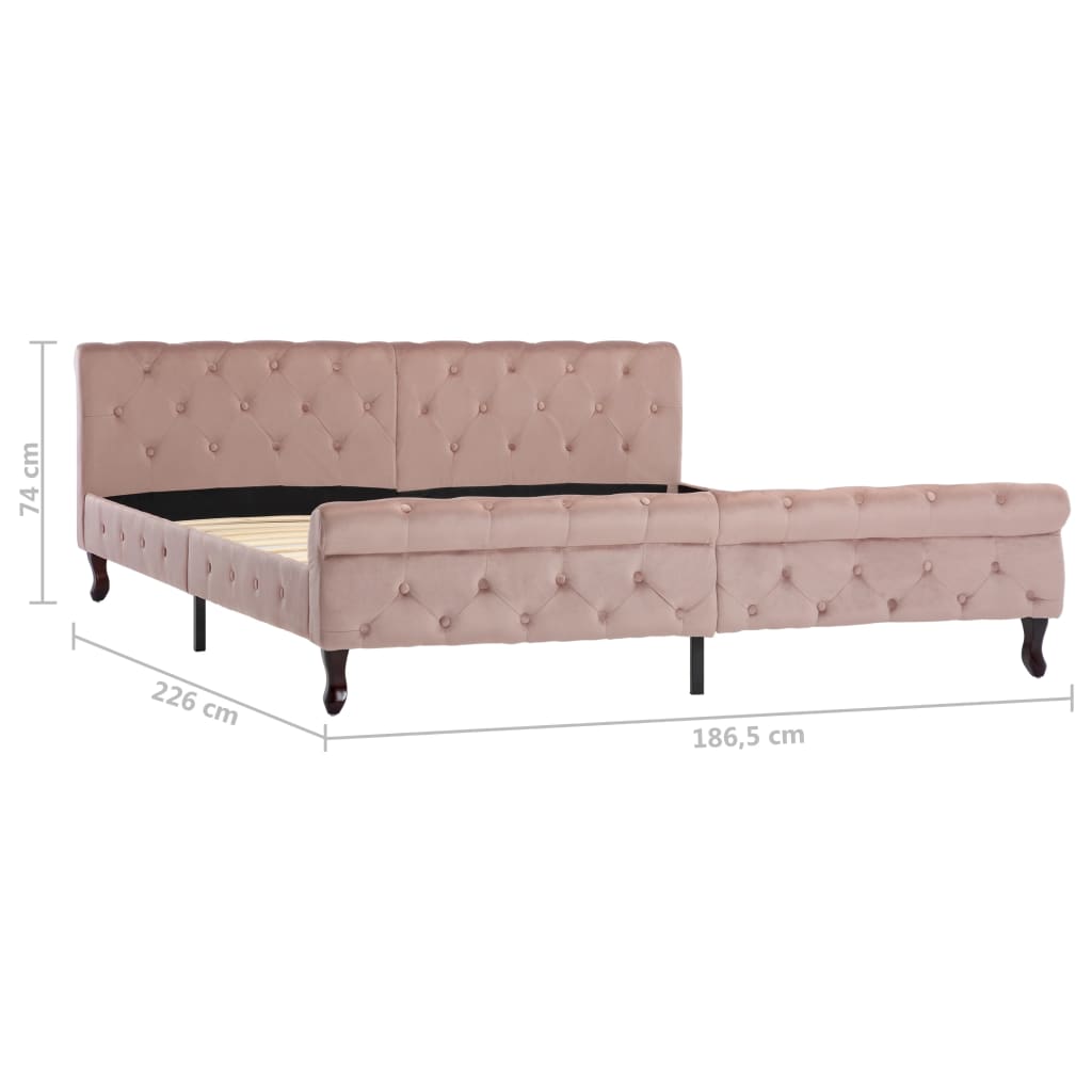 Cadre de lit sans matelas Rose Velours 180x200 cm