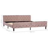 Cadre de lit sans matelas rose velours 200x200 cm